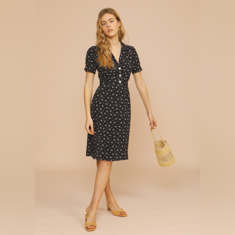 Rouje Anais Floral Dress // Size FR 36 // Bouquet noir print // Gently worn